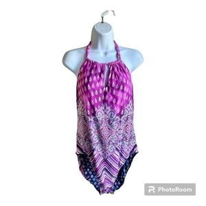 Vera Bradley reversible pattern halter one piece swimsuit XL